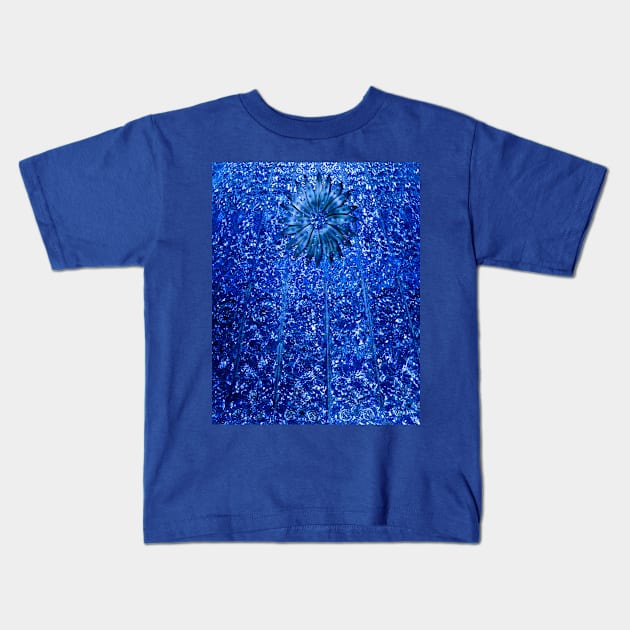 Blue Sparkle Glamour Bling Bling Kids T-Shirt by Overthetopsm